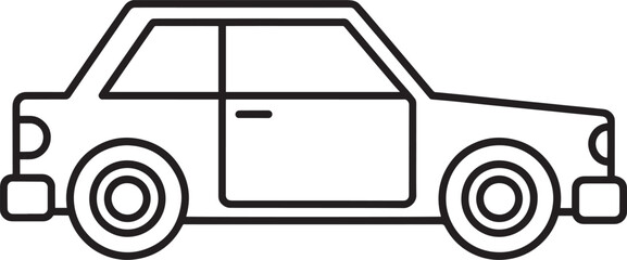 Car Outline Illustration for Transportation Design with Simple and Clean Style Vehicle