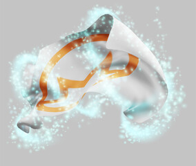 Monero, vector 3d flag in whirlwind of magical radiance