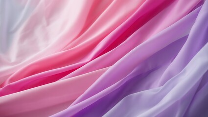 Elegant Abstract Silk Fabric Background with Gentle Folds in Pink Lavender and White Colors