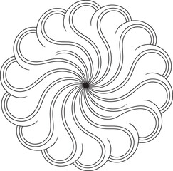 Curvy Swirl Pattern with Intertwined Lines for Decorative Art and Design Applications