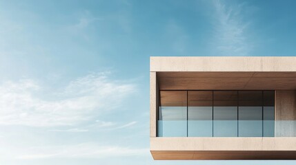 Modern architectural design meets clear blue sky