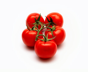 Fresh tomatoes isolated on white background