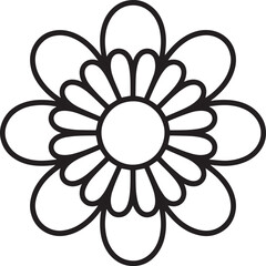 Floral Design with Rounded Petals A Simple and Elegant Flower Vector Graphic for Decoration