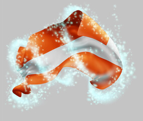 Austria, vector 3d flag in whirlwind of magical radiance