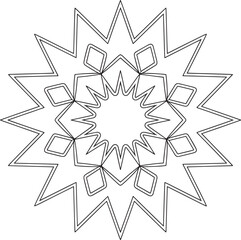 Geometric Star Shape Pattern Outline Vector Illustration Design Element