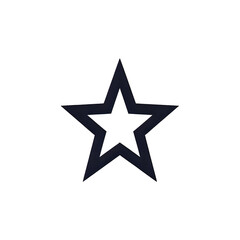 Fototapeta premium A simple bold dark outline of a five pointed star on a clean white background