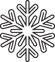 Obraz premium Simple Snowflake Outline Vector Illustration for Winter Designs and Holiday Decorations