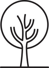 Simple Tree Line Art Illustration Nature Forest Environment Ecology Design Element