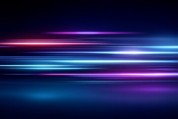 Abstract neon light streaks in dynamic dark background