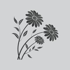Daisy Flower Silhouette Design