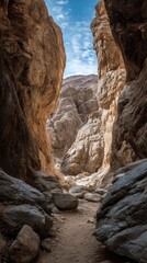 Fototapeta premium Beautiful rock formations in narrow canyon setting