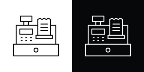 Cash register icon logo template designs.