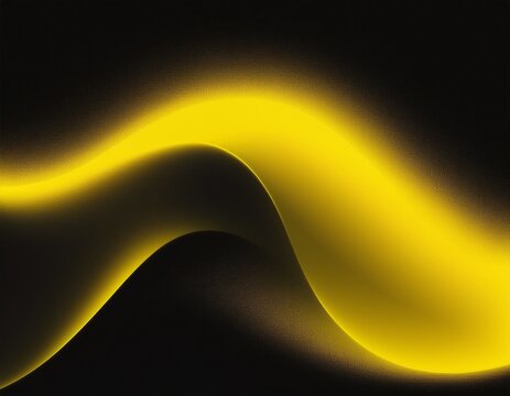 black color gradient background blurred yellow neon color flow grainy texture effect futuristic banner design