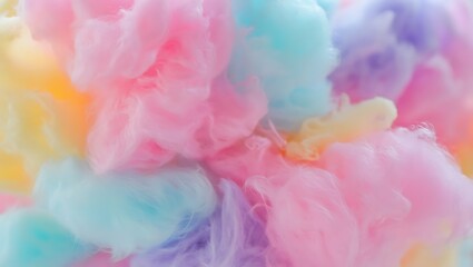 Fototapeta premium Pastel Cotton Candy Dreams Sweet Confection Delightful Treat Colorful Soft Texture Fantasy Background