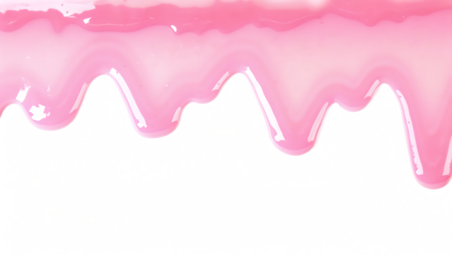 Pink icing glaze border isolated on a transparent background