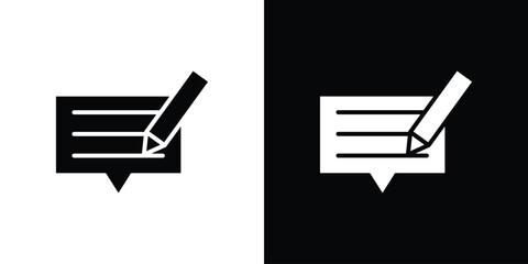 Write comment icon line style. Graphic design element vectors