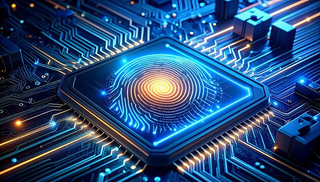 Glowing fingerprint circuit