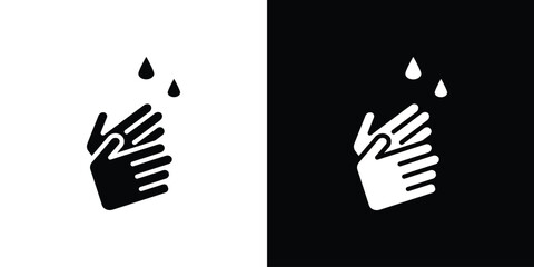 Wash your hands icon line style. Graphic design element vectors