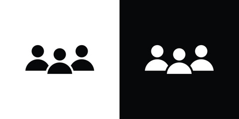 Users icon line style. Graphic design element vectors