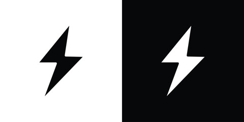 Thunder bolt icon line style. Graphic design element vectors