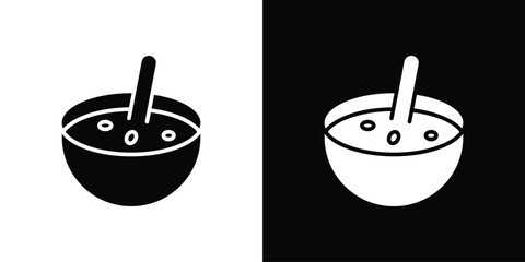 Soup icon line style. Graphic design element vectors