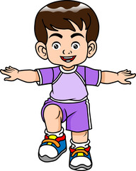 sports boy vector illustration isolated on white background