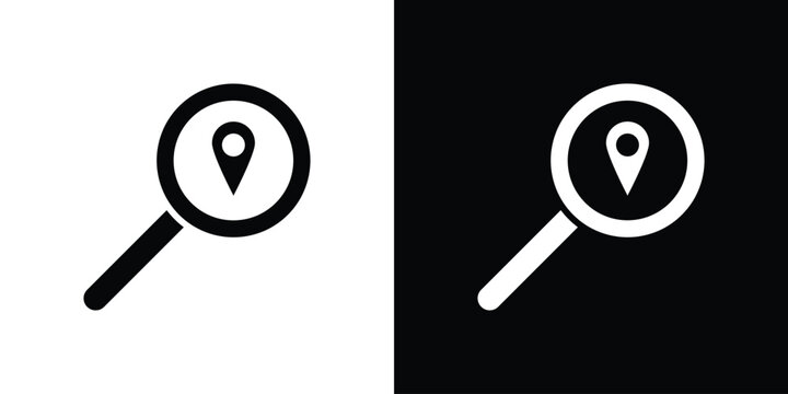 Search Location icon line style. Graphic design element vectors