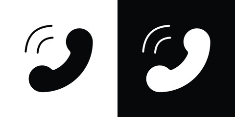 Phone call icon line style. Graphic design element vectors