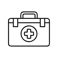 First aid kit icon vector outline illustration medical emergency healthcare equipment symbol 90