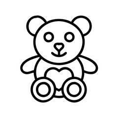 Vector outline teddy bear illustration for kids room decor and cute animal themed designs projects ideas
