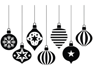 hanging christmas ornaments silhouette decoration