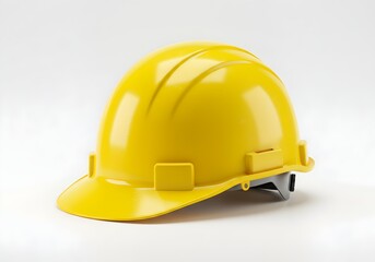 Fototapeta premium Yellow hard hat construction helmet isolated on white background for safety and construction industry