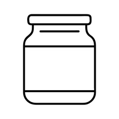 Vector drawing of a simple glass jar container for food storage or canning preservation project