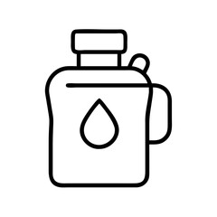 Vector illustration of water bottle canteen flask for camping hiking and outdoor activities supply