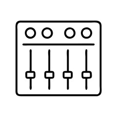 Audio mixer sound board panel vector icon illustration for music production and dj equipment