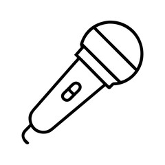 Isolated microphone vector illustration for podcasting singing karaoke and voice recording studio use