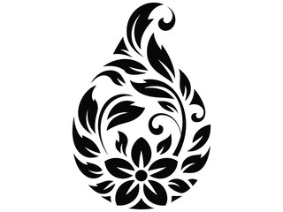 Obraz premium Floral ornamental decorative pattern silhouette design