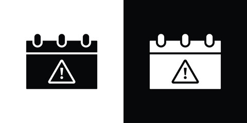 Calendar exclamation icon line style. Graphic design element vectors