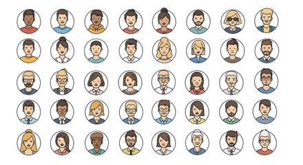 Diverse People Portraits Collection.