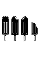 Set of Popsicles with Progressive Bites