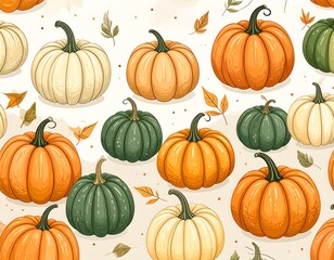 Autumn Pumpkins Background
