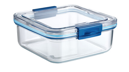 Square glass food container with lid, kitchen setting