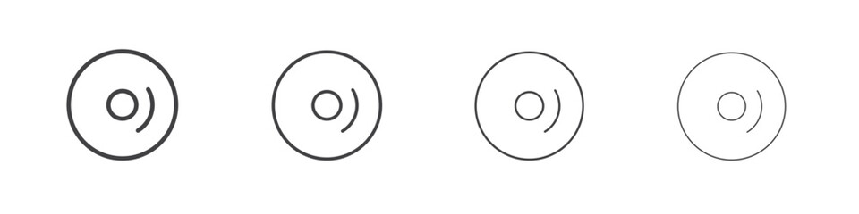 Vinyl icon illustration symbol. thin line symbol on white background - editable stroke vector