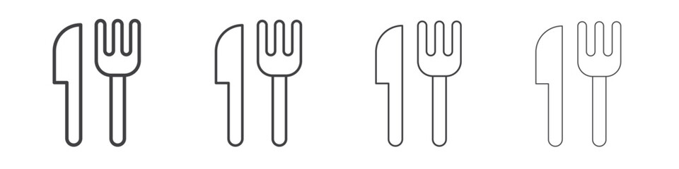 Fototapeta premium Utensils icon illustration symbol. thin line symbol on white background - editable stroke vector