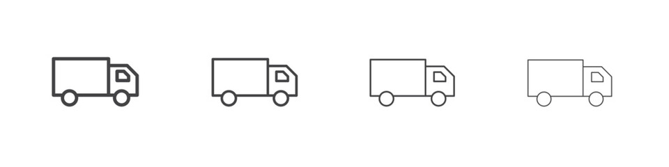Truck icon illustration symbol. thin line symbol on white background - editable stroke vector