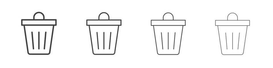 Trash icon illustration symbol. thin line symbol on white background - editable stroke vector