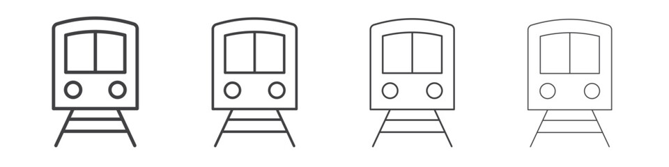 Train icon illustration symbol. thin line symbol on white background - editable stroke vector
