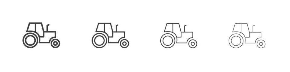 Tractor icon illustration symbol. thin line symbol on white background - editable stroke vector