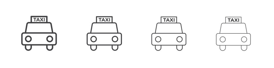 Taxi icon illustration symbol. thin line symbol on white background - editable stroke vector
