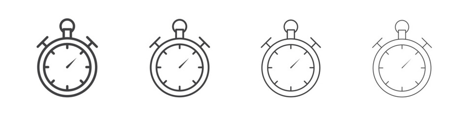 Stopwatch icon illustration symbol. thin line symbol on white background - editable stroke vector